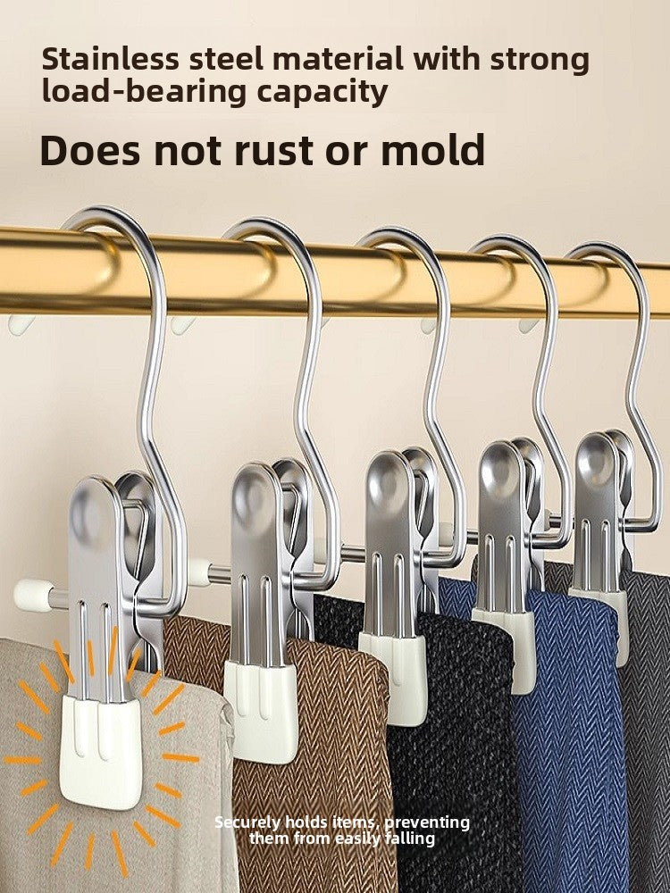 Multifunctional Pants Hanger Clip with Hook