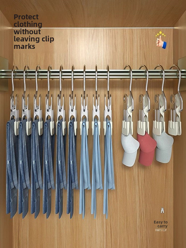 Multifunctional Pants Hanger Clip with Hook